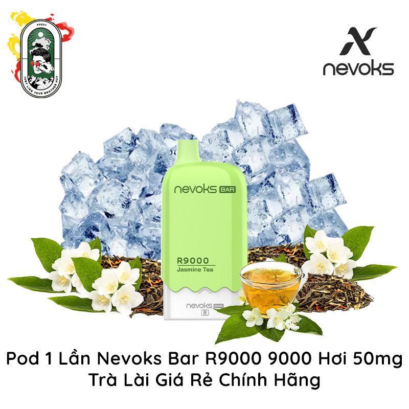  Pod 1 Lần Nevoks Bar R9000 9000 Hơi Trà Nhài Sạc Lại Giá Rẻ Chính Hãng 