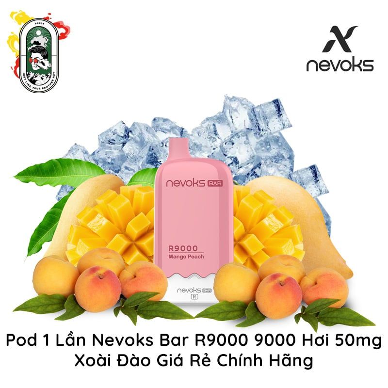  Pod 1 Lần Nevoks Bar R9000 9000 Hơi Xoài Đào Sạc Lại Giá Rẻ Chính Hãng 