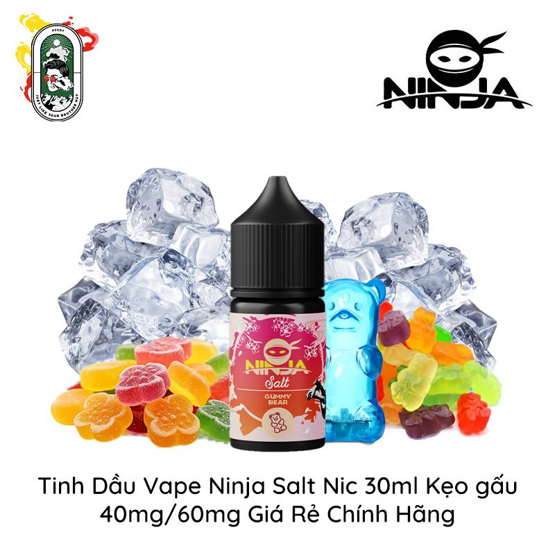  Tinh Dầu Vape Ninja Salt Nic Kẹo Gấu 30ml Chính Hãng 