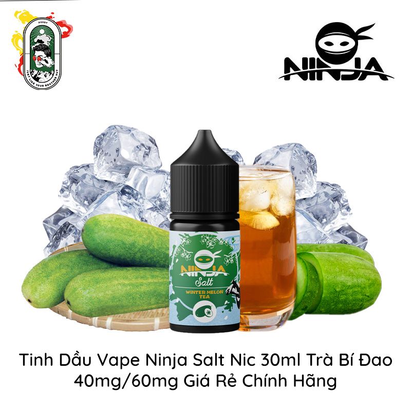  Tinh Dầu Vape Ninja Salt Nic Trà Bí Đao 30ml Chính Hãng 