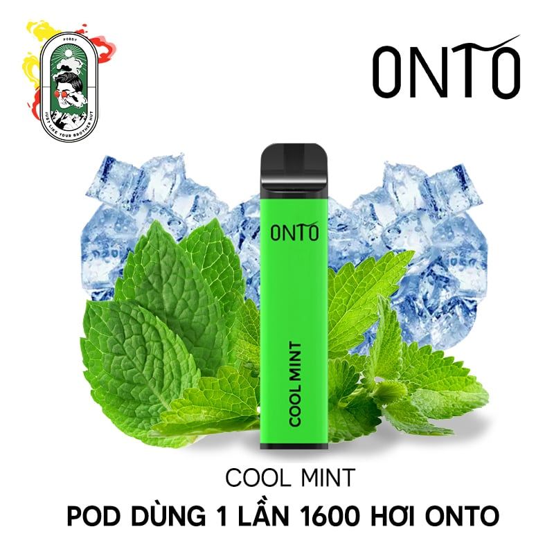  Pod Dùng 1 Lần 1600 Hơi ONTO 6ML Cool Mint Bạc Hà Lạnh 50MG Chính Hãng 