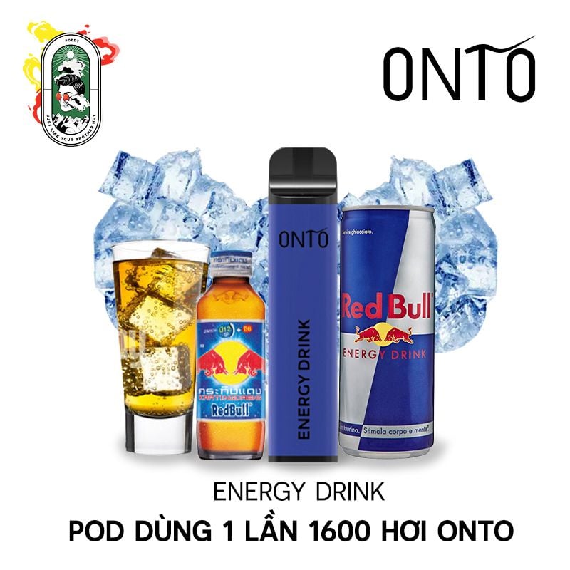  Pod Dùng 1 Lần 1600 Hơi ONTO 6ML Energy Drink Nước Tăng Lực 50MG Chính Hãng 