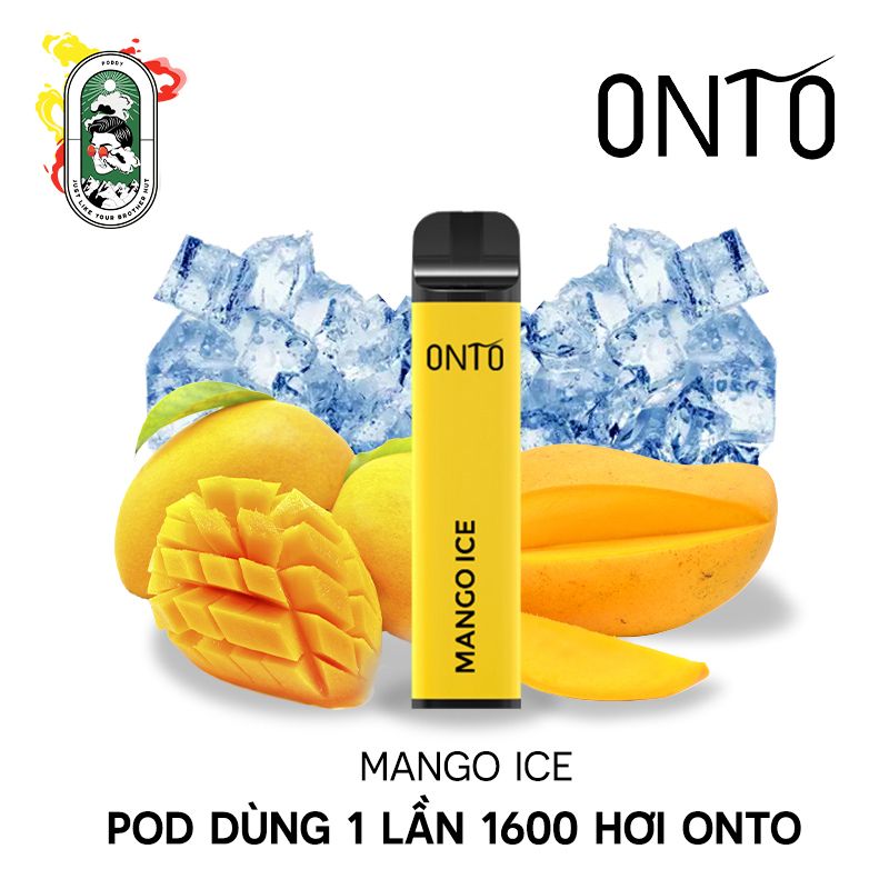  Pod Dùng 1 Lần 1600 Hơi ONTO 6ML Mango Ice Xoài Lạnh 50MG Chính Hãng 