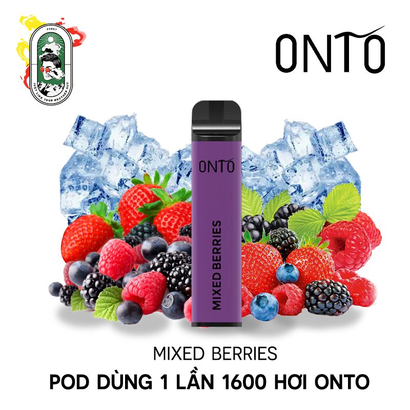  Pod Dùng 1 Lần 1600 hơi ONTO 6ML Mixed Berries Quả Mọng 50MG Chính Hãng 