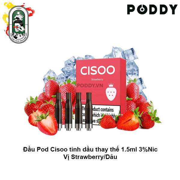  Pack 4 Đầu Pod VOVA Cisoo Strawberry Dâu Tây Chính Hãng 