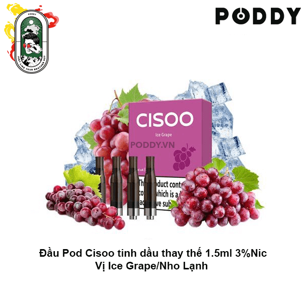  Pack 4 Đầu Pod VOVA Cisoo Ice Grape Nho mát lạnh Chính Hãng 