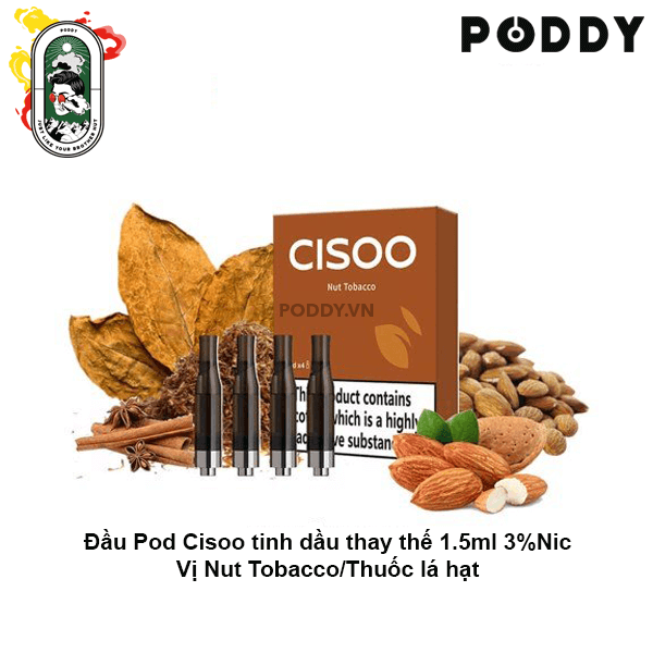  Pack 4 Đầu Pod VOVA Cisoo Nut Tobacco Thuốc lá hạt Chính Hãng 