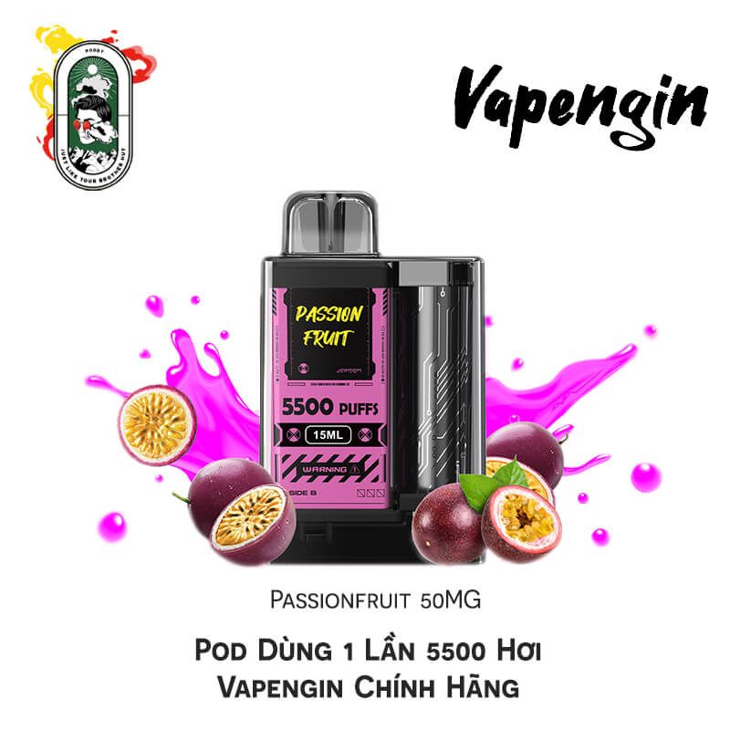  Pod Dùng 1 Lần 5500 Hơi Vapengin Passionfruit 50MG Chính Hãng 