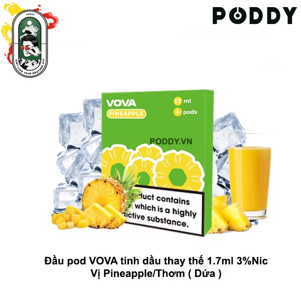  Pack 4 Đầu Pod VOVA K2 Pineapple Thơm Dứa Chính Hãng 