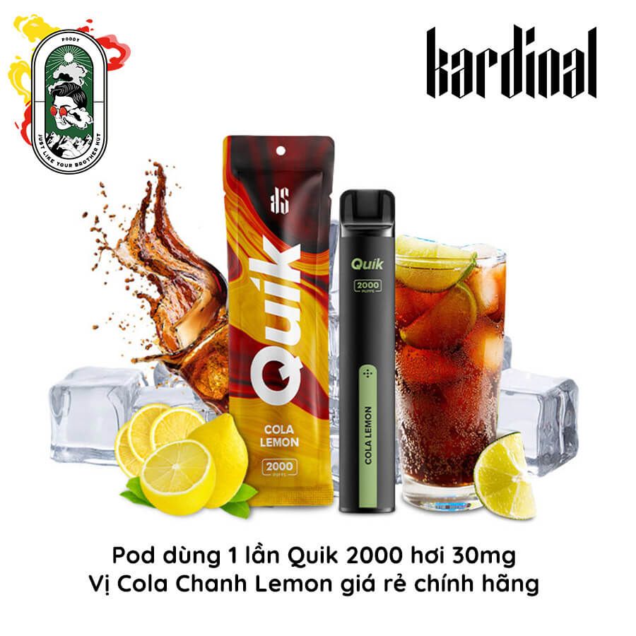  Pod dùng 1 lần Quik 2000 hơi Cola Chanh Lemon Chính Hãng 