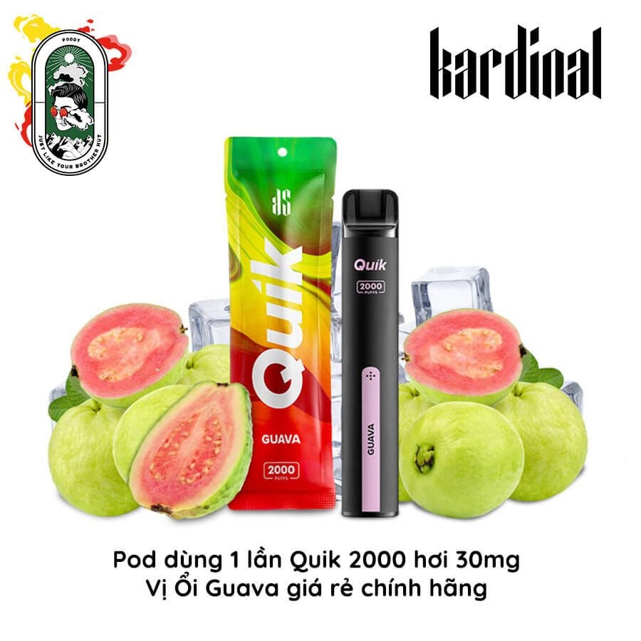  Pod dùng 1 lần Quik 2000 hơi Ổi Guava Chính Hãng 