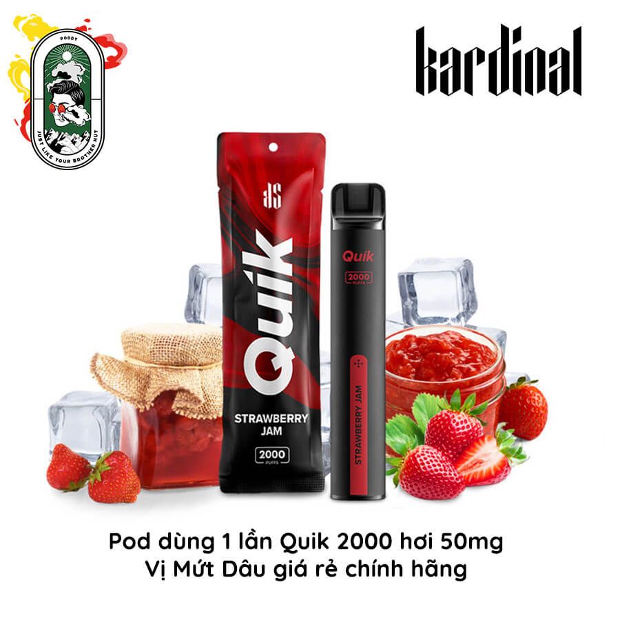  Pod dùng 1 lần Quik 2000 hơi Mứt dâu Strawberry Jam Chính Hãng 