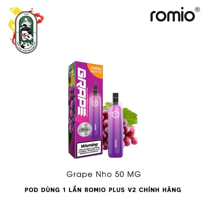  Pod Dùng 1 Lần Romio Plus V2 Grape Nho Chính Hãng 