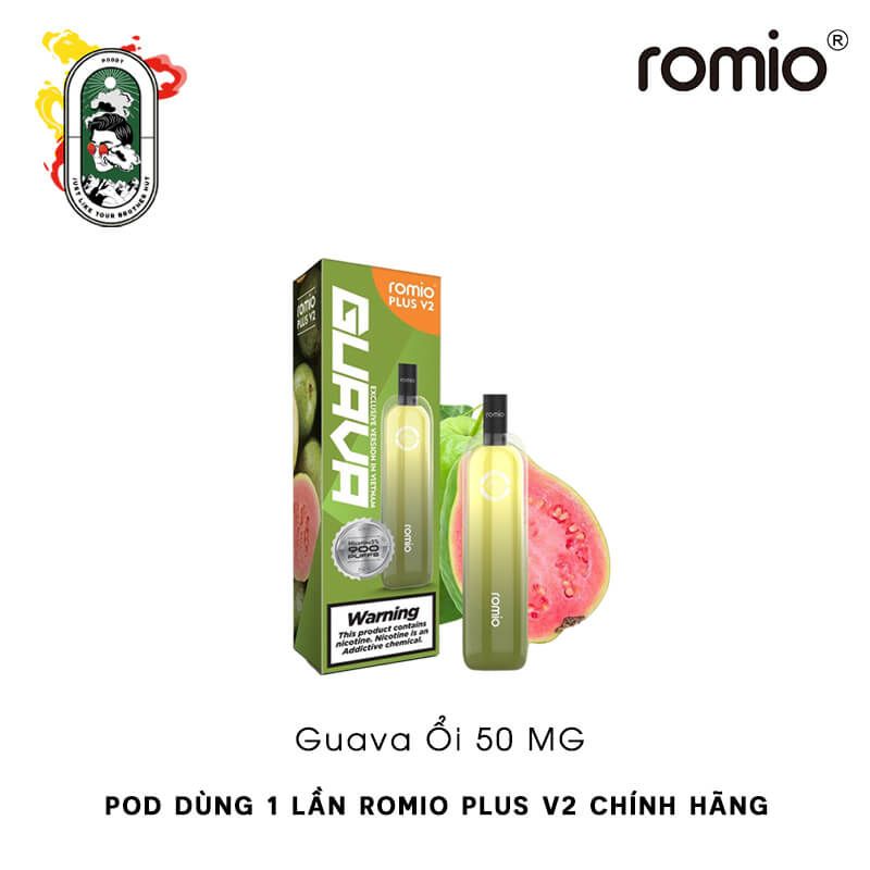  Pod Dùng 1 Lần Romio Plus V2 Guava Ổi Chính Hãng 