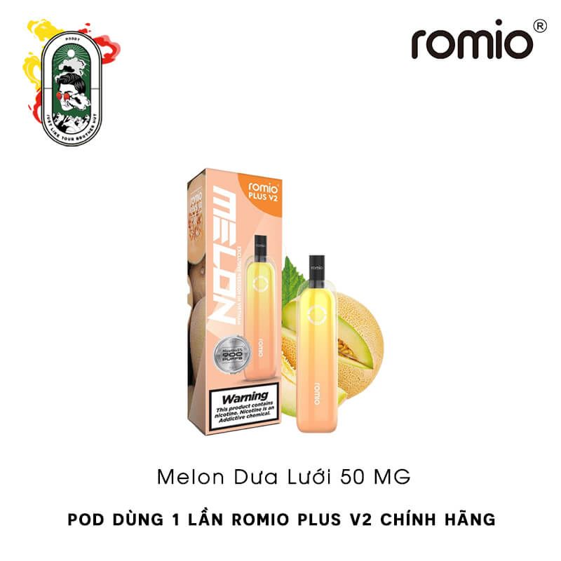  Pod Dùng 1 Lần Romio Plus V2 Melon Dưa Lưới Chính Hãng 