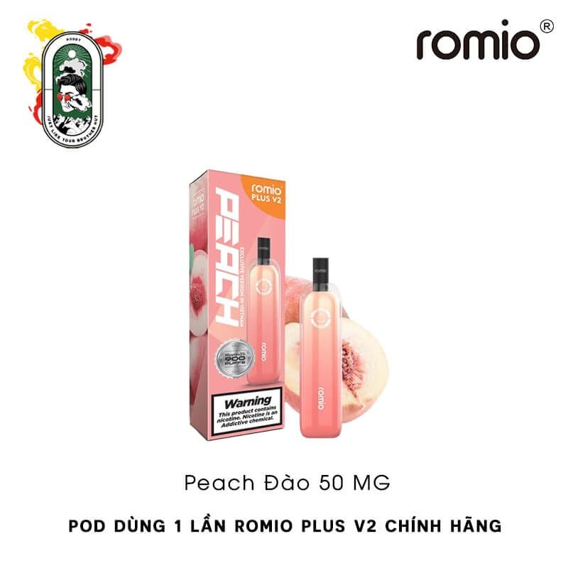  Pod Dùng 1 Lần Romio Plus V2 Peach Đào Chính Hãng 