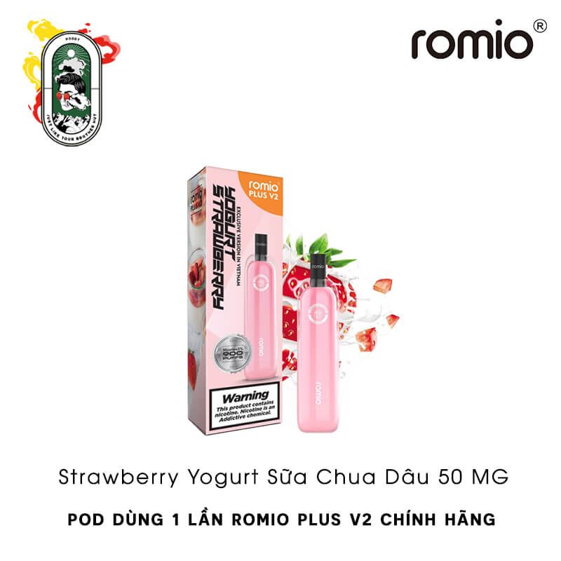  Pod Dùng 1 Lần Romio Plus V2 Strawberry Yogurt Sữa Chua Dâu Chính Hãng 