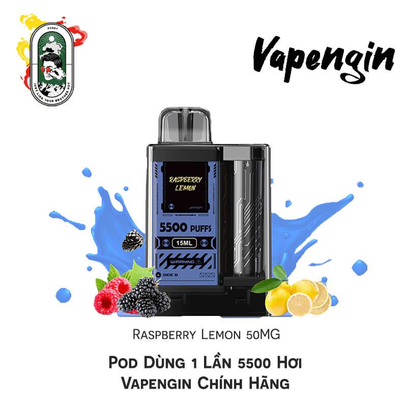  Pod Dùng 1 Lần 5500 Hơi Vapengin Raspberry Lemon 50MG Chính Hãng 