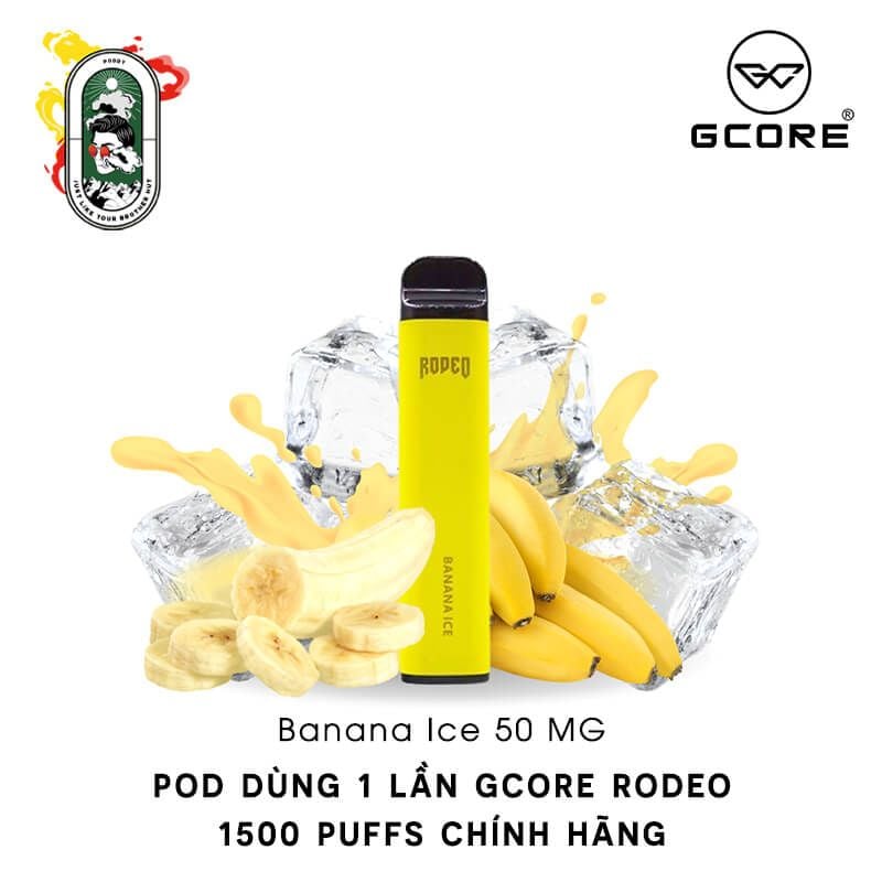  Pod Dùng 1 Lần Gcore Rodeo 50MG Banana Ice Chuối Lạnh Chính Hãng 