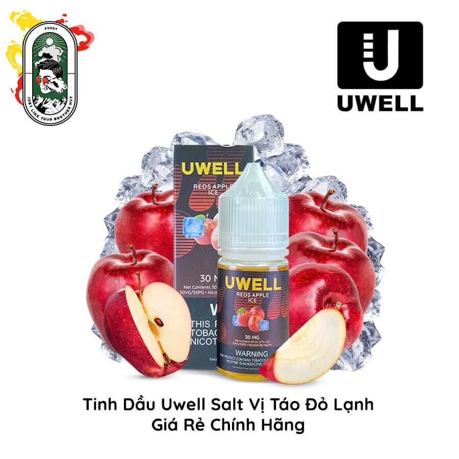  Tinh dầu Vape Uwell Salt Nic Táo Đỏ Lạnh 30ml Chính Hãng 