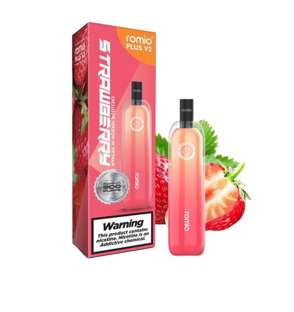  Pod Dùng 1 Lần Romio Plus V2 Strawberry Dâu Chính Hãng 