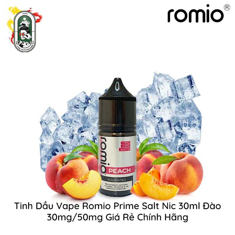  Tinh Dầu Vape Romio Prime Salt Nic Đào 30ml Chính Hãng 