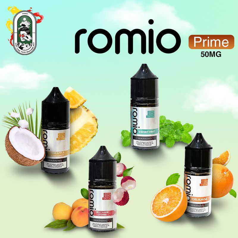  Tinh Dầu Vape Romio Prime Salt Nic Cam 30ml Chính Hãng 