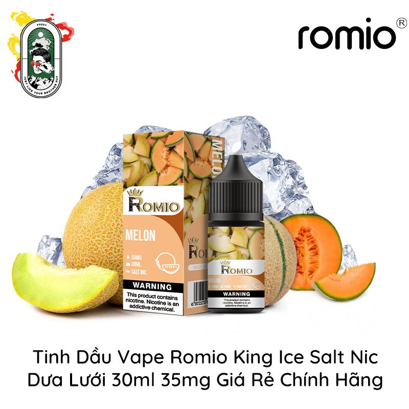  Tinh Dầu Vape Romio King Ice Salt Nic Dưa Lưới 30ml Chính Hãng 