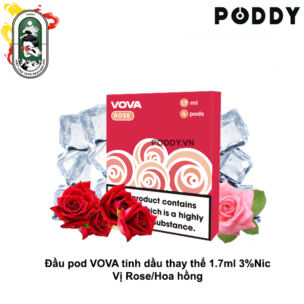  Pack 4 Đầu Pod VOVA K2 Rose Hoa Hồng Chính Hãng 