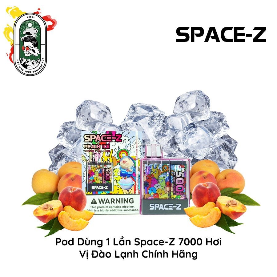  Pod dùng 1 lần Space-Z 7000 hơi Đào Lạnh Chính Hãng 