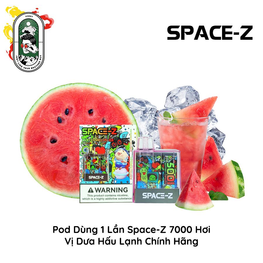  Pod dùng 1 lần Space-Z 7000 hơi Dưa Hấu Lạnh Chính Hãng 