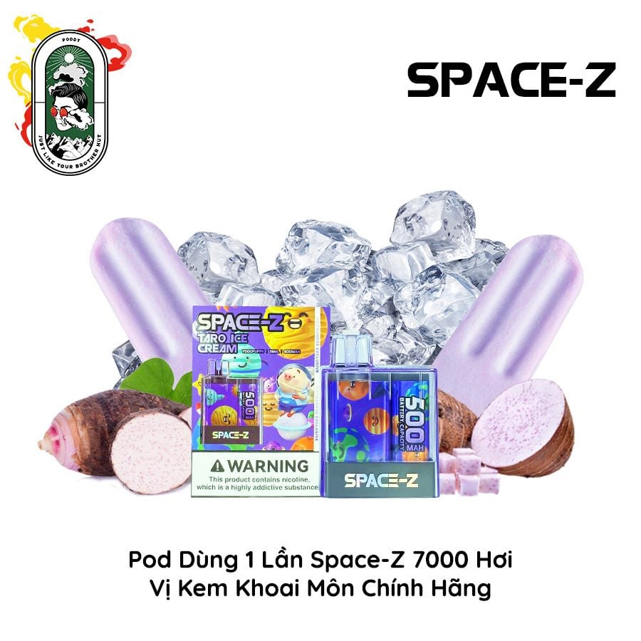  Pod Dùng 1 Lần Space-Z 7000 hơi Kem Khoai Môn Chính Hãng 