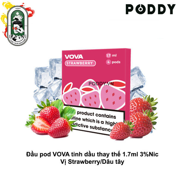  Pack 4 Đầu Pod VOVA K2 Strawberry Dâu tây Chính Hãng 