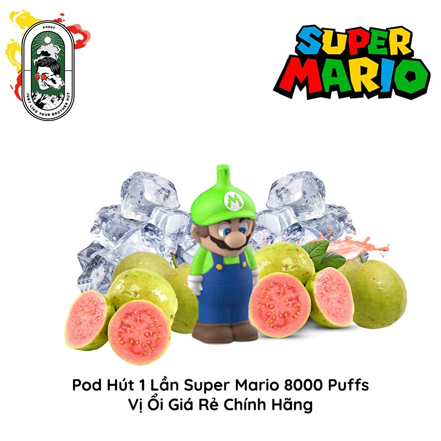  Pod Dùng 1 Lần Super Mario 8000 Hơi Vị Ổi Chính Hãng 