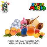  Pod Dùng 1 Lần Super Mario 8000 Hơi Vị Đào Mật Ong Chính Hãng 