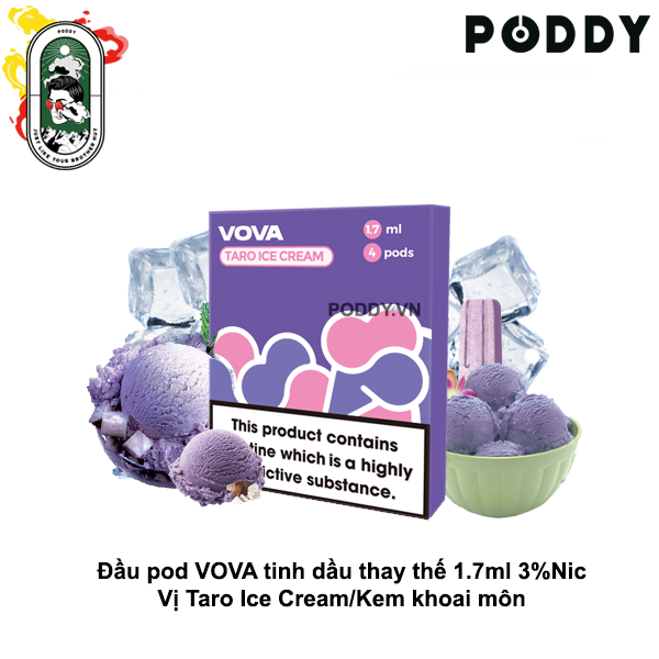  Pack 4 Đầu Pod VOVA K2 Taro Ice cream vị Kem khoai môn Chính Hãng 
