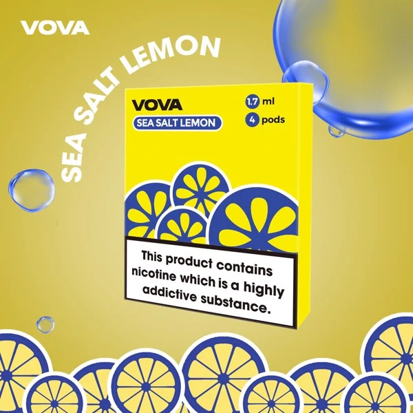  Pack 4 Đầu Pod VOVA K2 Sea Salt Lemon Chanh Muối Lạnh Chính Hãng 