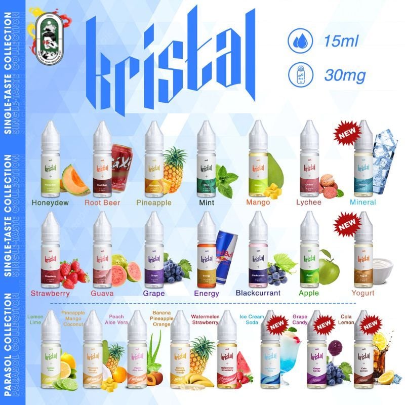  Tinh Dầu Vape Kristal Salt Cola Lemon Parasol 15ML Chính Hãng 