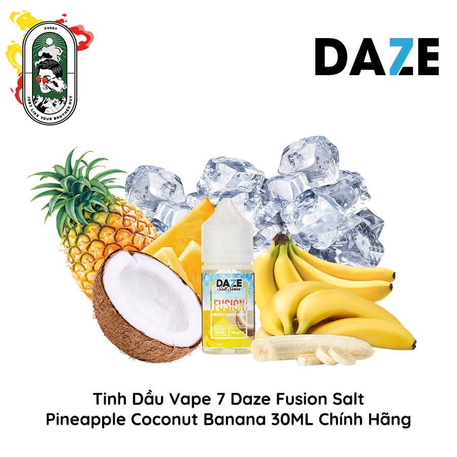  Tinh dầu Vape 7 Daze Fusion Iced Salt Nic Dứa Dừa Chuối 30ml Chính Hãng 