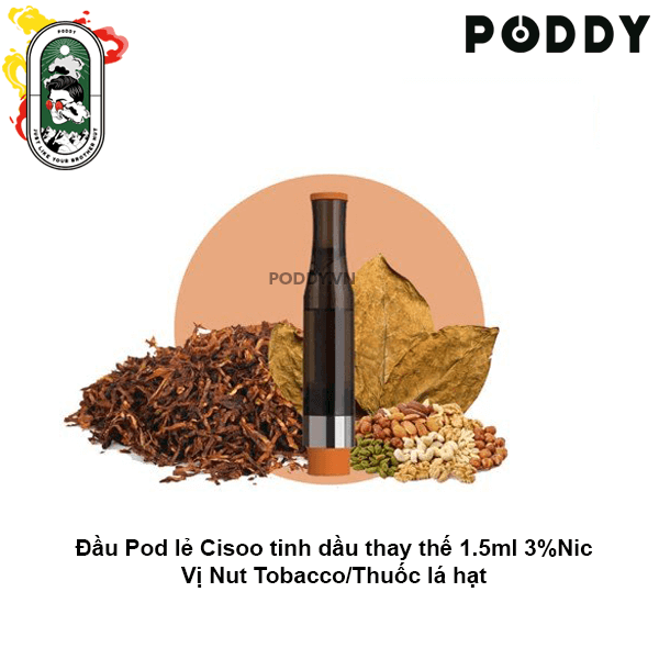  Đầu Pod VOVA Cisoo K1 Nut Tobacco Thuốc Lá Hạt 30MG Chính Hãng 