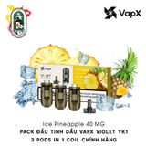  Pack 3 Đầu Pod VapX Violet YK1 kèm 1 Coil Ice Pineapple Chính Hãng 