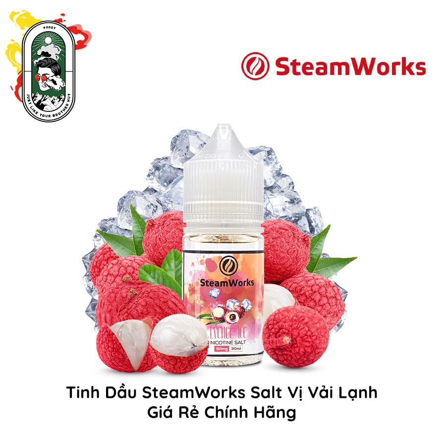  Tinh Dầu Vape Steamworks Salt Nic Vải Lạnh 30ml Chính Hãng 