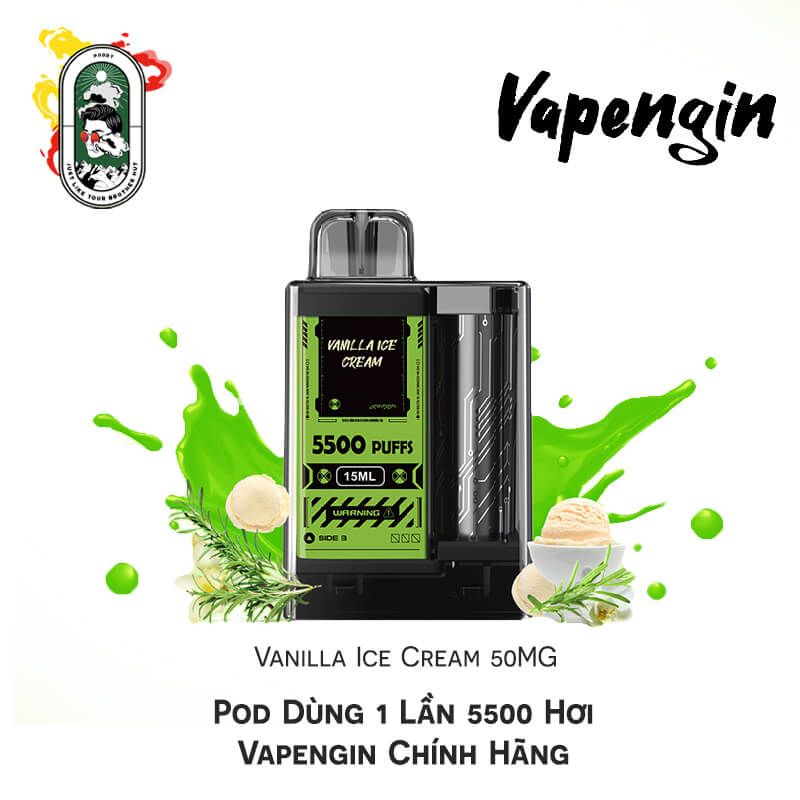  Pod Dùng 1 Lần 5500 Hơi Vapengin Vanilla Ice Cream 50MG Chính Hãng 