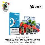  Pack 3 Đầu Pod VapX Violet YK6 Kèm 1 Coil Berry Mix Chính Hãng 