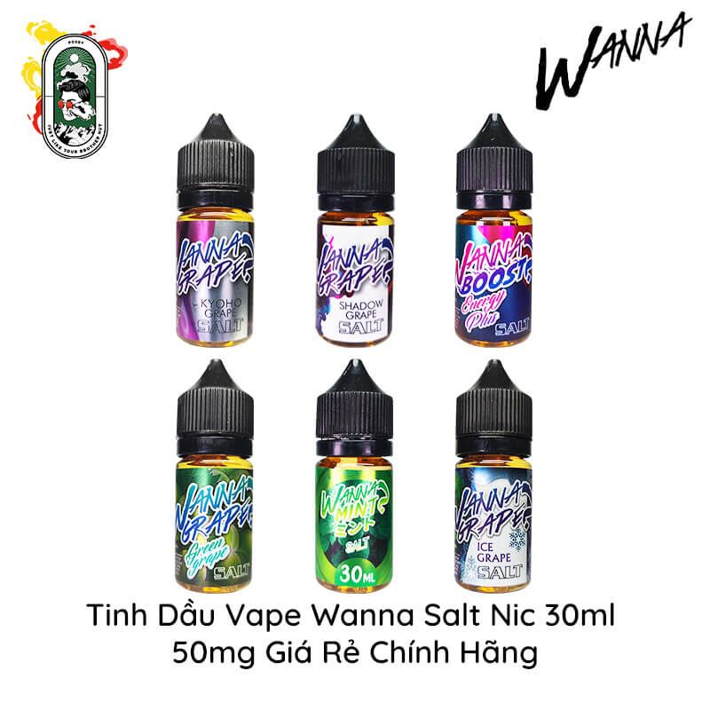  Tinh Dầu Vape Thái Wanna Grape Salt Nic Bạc Hà 30ml Chính Hãng 