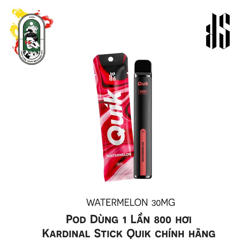  Pod Hút 1 Lần 800 hơi Kardinal Stick Quik Watermelon 30MG Chính Hãng 