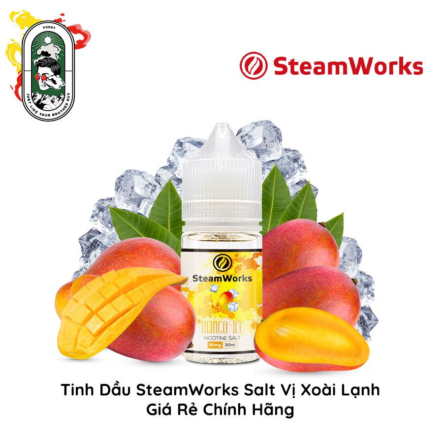  Tinh Dầu Vape Steamworks Salt Nic Xoài Lạnh 30ml Chính Hãng 