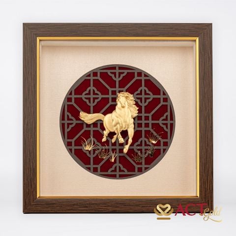 Tranh Ngựa dát vàng 24k ACT GOLD ISO 9001:2015 (Mẫu 1)