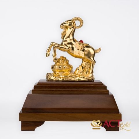Quà tặng Dê Cát Tường dát vàng 24k ACT GOLD ISO 9001:2015 (Mẫu 1)