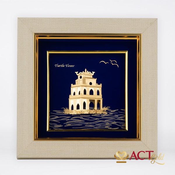 Tranh Tháp Rùa dát vàng 24k ACT GOLD ISO 9001:2015